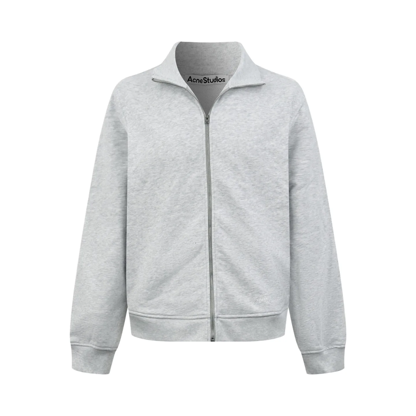 Acne Studios logo 3D embroidered zipper jacket (Gray). The fabric is made of custom cloud velvet double-ply soft cotton. It is drapey and crisp, and the cloud is skin-friendly. It is as clear and soft as foggy lime mist. It smudges a collection-level luxury and elegance in silence. The echoing floral embroidery logo on the front and back is embroidered with fine silk thread to create Acne Studios' unique luxury product logo totem. Inheriting the minimalist core of Scandinavia. Integrating the edge of Retro street fashion, the half-zip stand-up collar silhouette is neat and noble. It redefines the style and aura of light luxury wear. It adopts imported machine embroidery technology. It uses advanced computer control system and precision mechanical parts to realize the Acne Studios logo work with high precision. The lines are smooth and delicate, and the fabrics have been fermented. It has a better hand feel and texture. It is not easy to deform, not easy to shrink, not easy to fade, and maintains long-term beauty. Size:S-M-L-XL